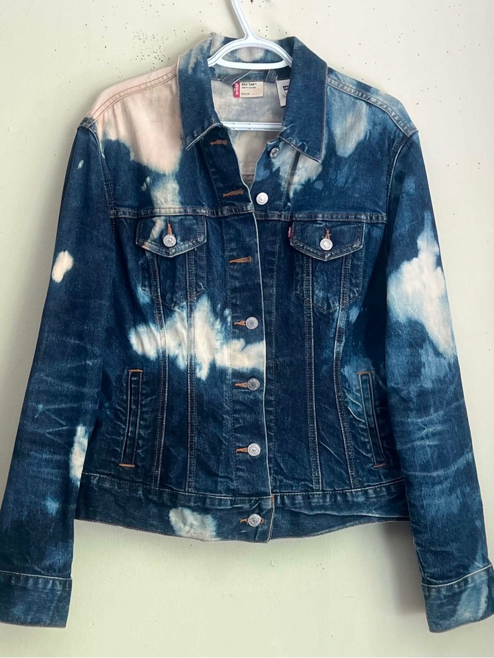 Levi's Blue and White Tie-Dye Denim Jacket